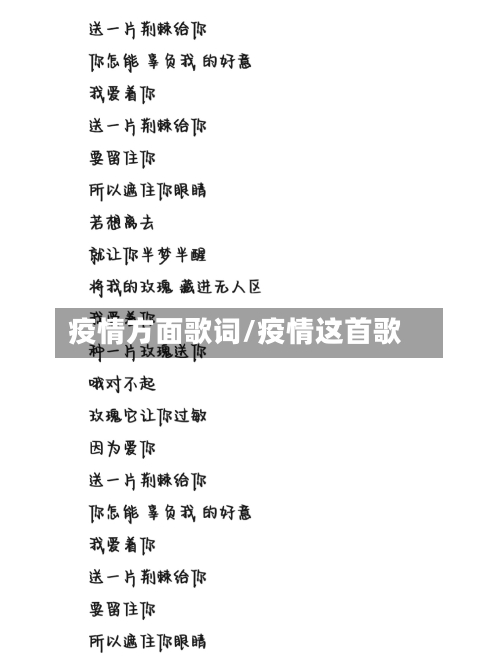疫情方面歌词/疫情这首歌-第3张图片