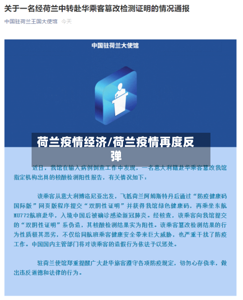 荷兰疫情经济/荷兰疫情再度反弹