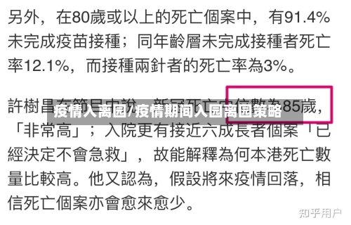 疫情入离园/疫情期间入园离园策略