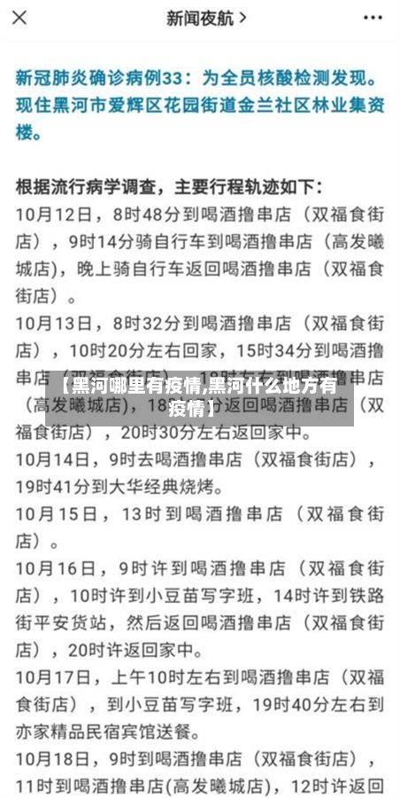 【黑河哪里有疫情,黑河什么地方有疫情】